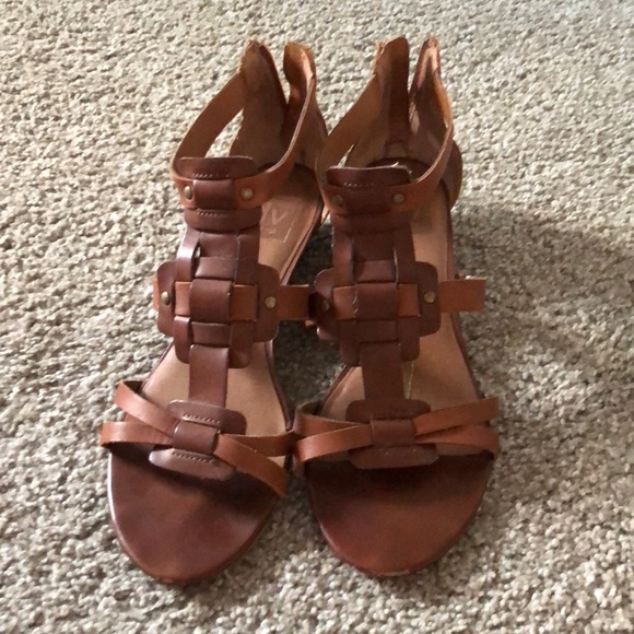 Dolce Vita Brown Wedge Sandals - Picture 1 of 6